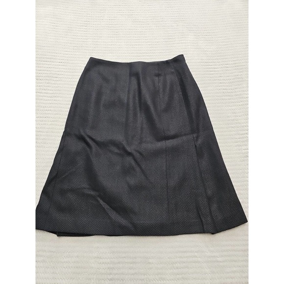 Harve Benard Skirt Womens 8 100% Wool Gray & Dark Blue Patterned - Picture 1 of 7